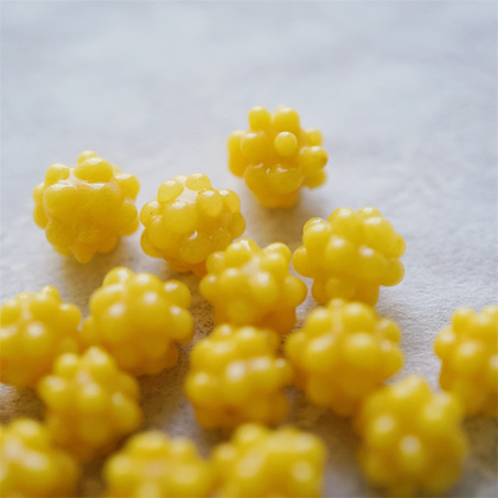 布丁可爱黄色~可爱金平糖星星糖日本进口灯工玻璃琉璃珠 尺寸约9MM-4
