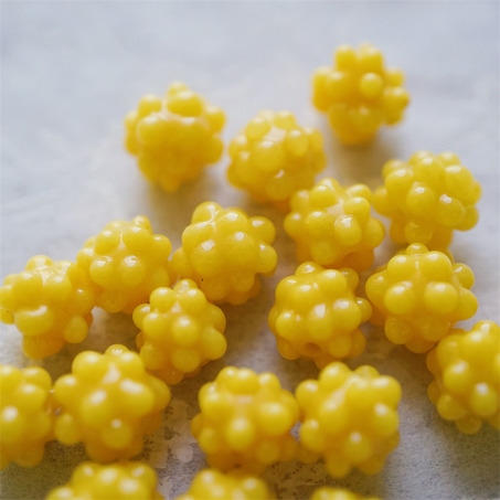 布丁可爱黄色~可爱金平糖星星糖日本进口灯工玻璃琉璃珠 尺寸约9MM-5