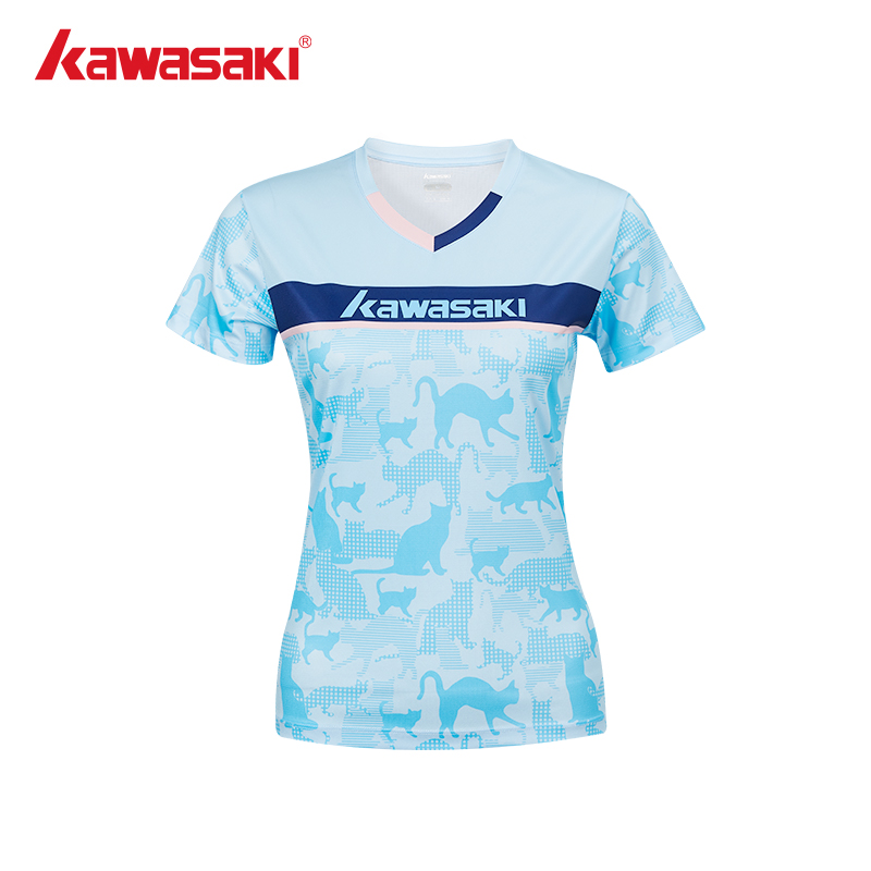 kawasaki/bet体育 男女同款款V领短袖T恤A1933/A2933运动速干透气吸湿-5