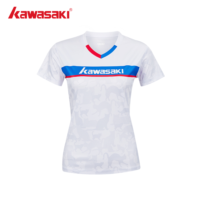 kawasaki/bet体育 男女同款款V领短袖T恤A1933/A2933运动速干透气吸湿-4