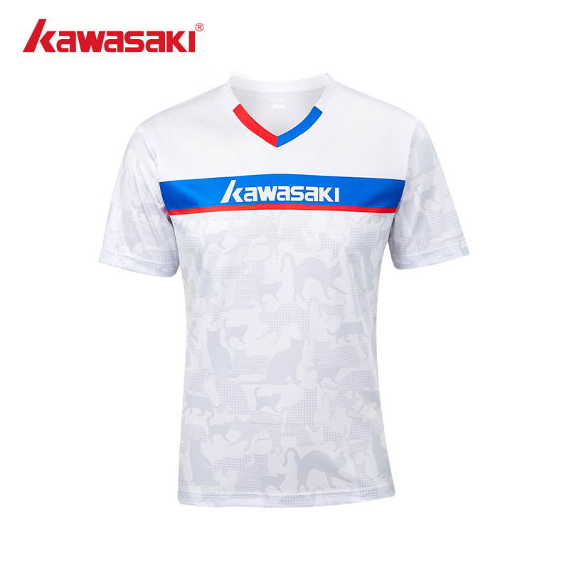kawasaki/bet体育 男女同款款V领短袖T恤A1933/A2933运动速干透气吸湿-8