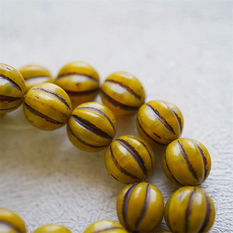 复古橘斑驳做旧感渐变~南瓜珠捷克珠玻璃琉璃珠 10MM