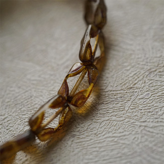 经典透明毕加索色~星星VINTAGE风四芒星长方块捷克珠玻璃琉璃珠小号 12X8MM