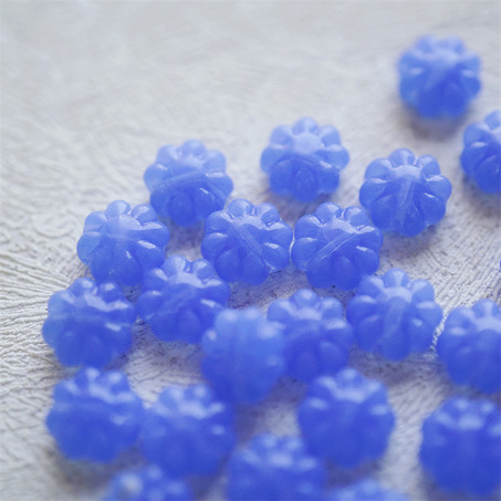 果冻蓝色~常规小雏菊花朵捷克珠玻璃琉璃珠 9MM-2