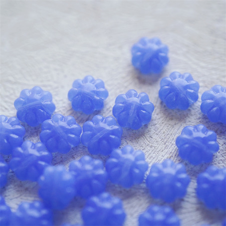 果冻蓝色~常规小雏菊花朵捷克珠玻璃琉璃珠 9MM