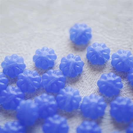 果冻蓝色~常规小雏菊花朵捷克珠玻璃琉璃珠 9MM-3