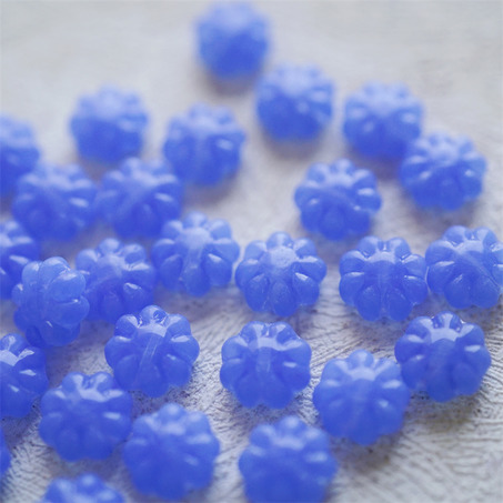 果冻蓝色~常规小雏菊花朵捷克珠玻璃琉璃珠 9MM-5