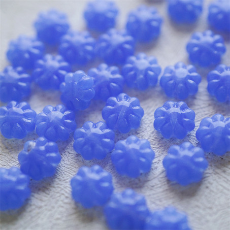 果冻蓝色~常规小雏菊花朵捷克珠玻璃琉璃珠 9MM-6