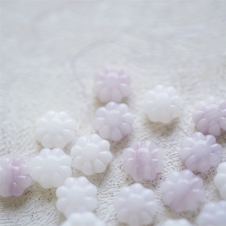 香芋紫白mix~常规小雏菊花朵捷克珠玻璃琉璃珠 9MM-5