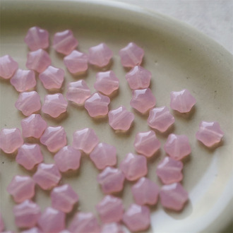 果冻少女粉色~迷你星星捷克珠琉璃五角星玻璃 6MM