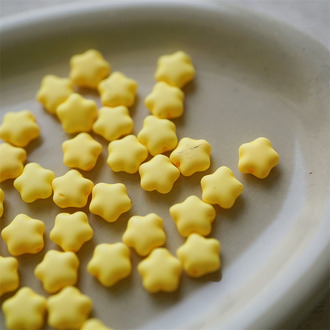 柠檬黄涂色~迷你星星捷克珠琉璃五角星玻璃 6MM