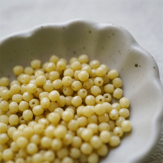 奶油米色~切面迷你枣形珠捷克珠玻璃琉璃 3MM