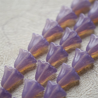 温柔果冻香芋紫色~百合郁金香捷克珠玻璃琉璃珠 10X10MM