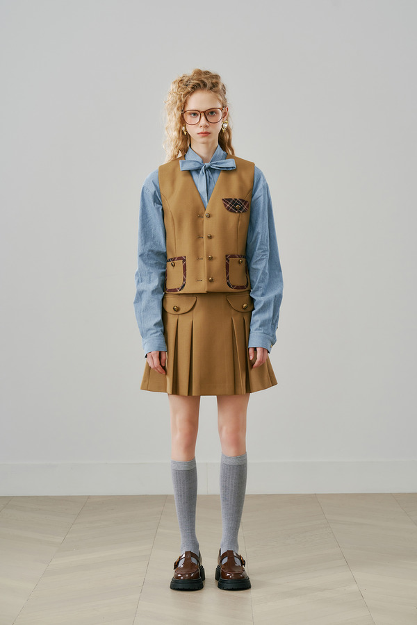 多口袋西装马甲