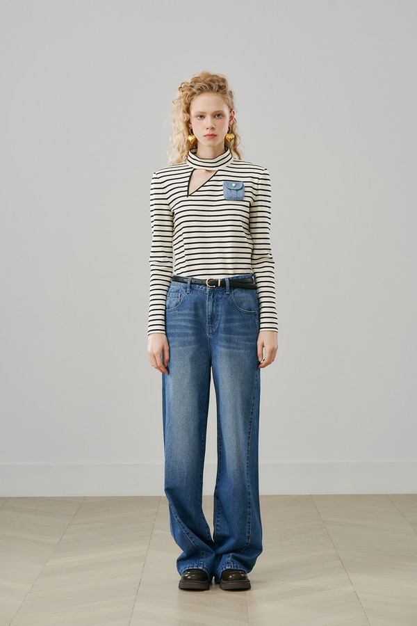 立体迷你口袋镂空针织衫