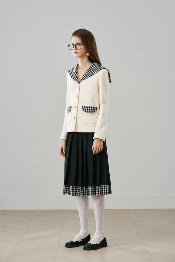 千鸟格海军领A型外套