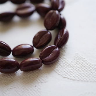 亮面巧克力棕色~可爱百搭咖啡豆珠捷克珠玻璃琉璃珠 11X8MM