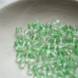 透明青绿渐变mix~迷你枣形切面火磨珠法绣串珠捷克珠玻璃琉璃珠 4MM