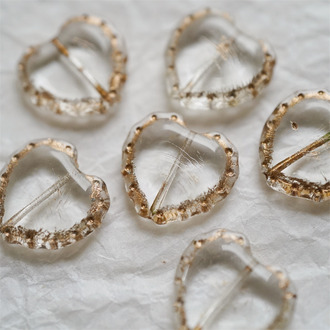 经典透明水晶白描玫瑰金~可爱桃心蕾丝花边做旧款爱心捷克珠玻璃琉璃珠 17X18MM