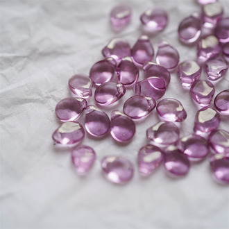 透感玫瑰粉色~迷你小花瓣小叶子pip捷克珠玻璃琉璃珠 5X7MM