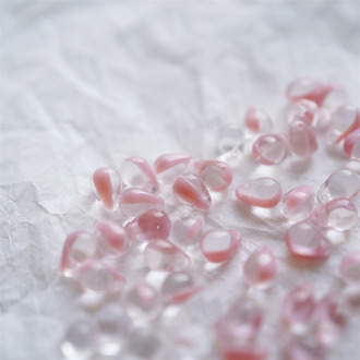 清亮透明少女粉mix色~迷你水滴珠捷克珠玻璃琉璃珠 4X6MM
