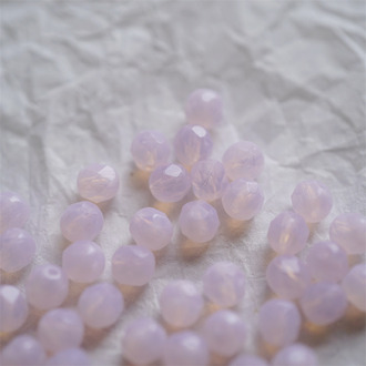 可爱蛋白浅粉色mix~切面枣形珠火磨珠捷克珠玻璃琉璃珠 6MM