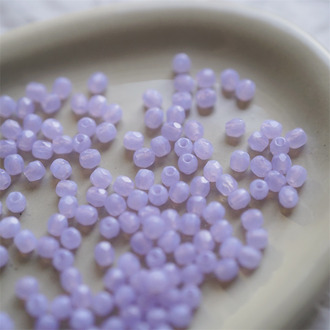 果冻浅紫渐变色~切面迷你枣形珠捷克珠玻璃琉璃 3MM