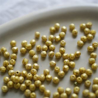 鎏金斑驳毕加索配色~切面迷你枣形珠捷克珠玻璃琉璃 3MM