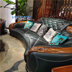 2500usd two seat Kfsee Zingana Wood Sofa