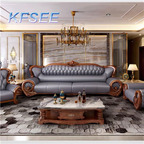 2000usd three seat Kfsee Zingana Wood Sofa