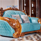 3000usd two Seat Kfsee Zingana Wood Sofa