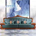 2500usd three Seat Kfsee Zingana Wood Sofa