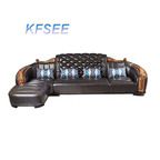 3000usd three Seat Kfsee Zingana Wood Sofa