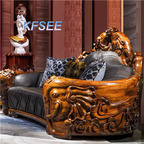 2500usd two Seat Kfsee Zingana Wood Sofa
