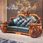 7000usd two Seat Kfsee Zingana Wood Sofa