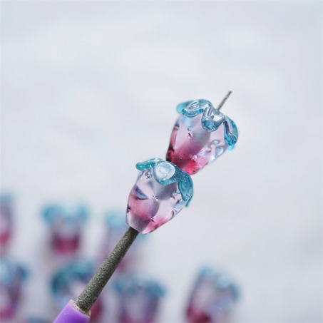水晶闪闪渐变草莓~手造可爱小草莓直孔日本进口灯工玻璃琉璃珠 尺寸14MM-12