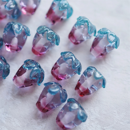 水晶闪闪渐变草莓~手造可爱小草莓直孔日本进口灯工玻璃琉璃珠 尺寸14MM-9