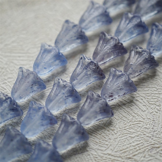 水染水墨蓝灰mix渐变~百合郁金香捷克珠玻璃琉璃珠 10X10MM