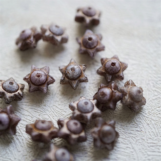 复古灰紫mix描古铜色~小号六芒星捷克珠隔片珠玻璃琉璃珠 6X9MM