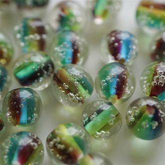 喫茶店旧时光彩色波子气泡水汽水~手造质感圆珠日本进口灯工玻璃琉璃珠 尺寸10MM