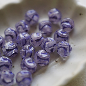 渐变紫色描紫色~可爱异形玲珑浮雕捷克珠玻璃珠琉璃珠 8MM