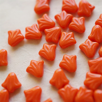 纯色洋红色~捷克玻璃珠琉璃野百合小郁金香珠 9X8MM