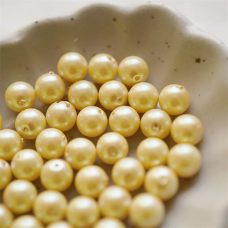 极光奶酪黄色绝美覆膜偏光~圆珠玻璃琉璃捷克珠 6MM