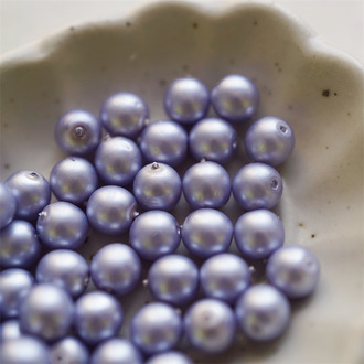 浅浅蓝紫色覆膜哑光~圆珠玻璃琉璃捷克珠 6MM