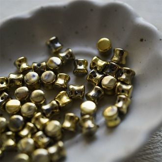 黑金渐变色~迷你腰鼓骨头珠可爱法绣串珠 4X6MM