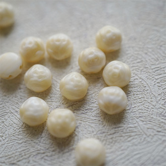 奶酪米色渐变mix~复古玫瑰双孔珠玻璃捷克琉璃珠 8MM