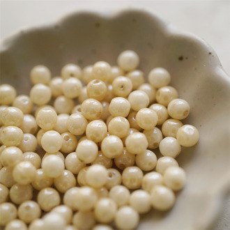 光泽奶酪米色~迷你小圆珠捷克珠玻璃琉璃珠 4MM