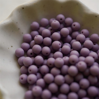 哑光深紫色~迷你小圆珠捷克珠玻璃琉璃珠 4MM