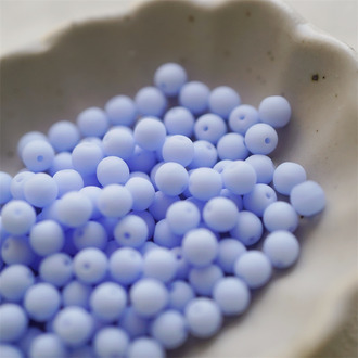 雾面婴儿奶蓝色~迷你小圆珠捷克珠玻璃琉璃珠 4MM