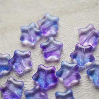 透蓝紫渐变色~五角星捷克珠玻璃琉璃珠星星 12MM